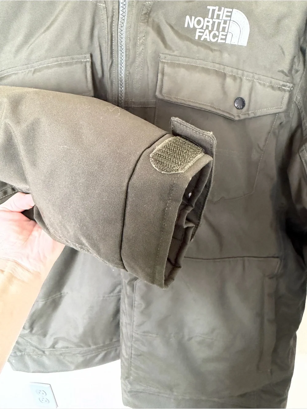THE NORTH FACE Olive Green Mens McMurdo Down Parka Mens XXL Puffer Jacket Fur